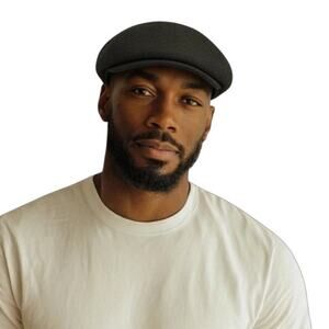 Original Loden Impragniert Green Wool Newsboy Hat Made in Italy M Vintage